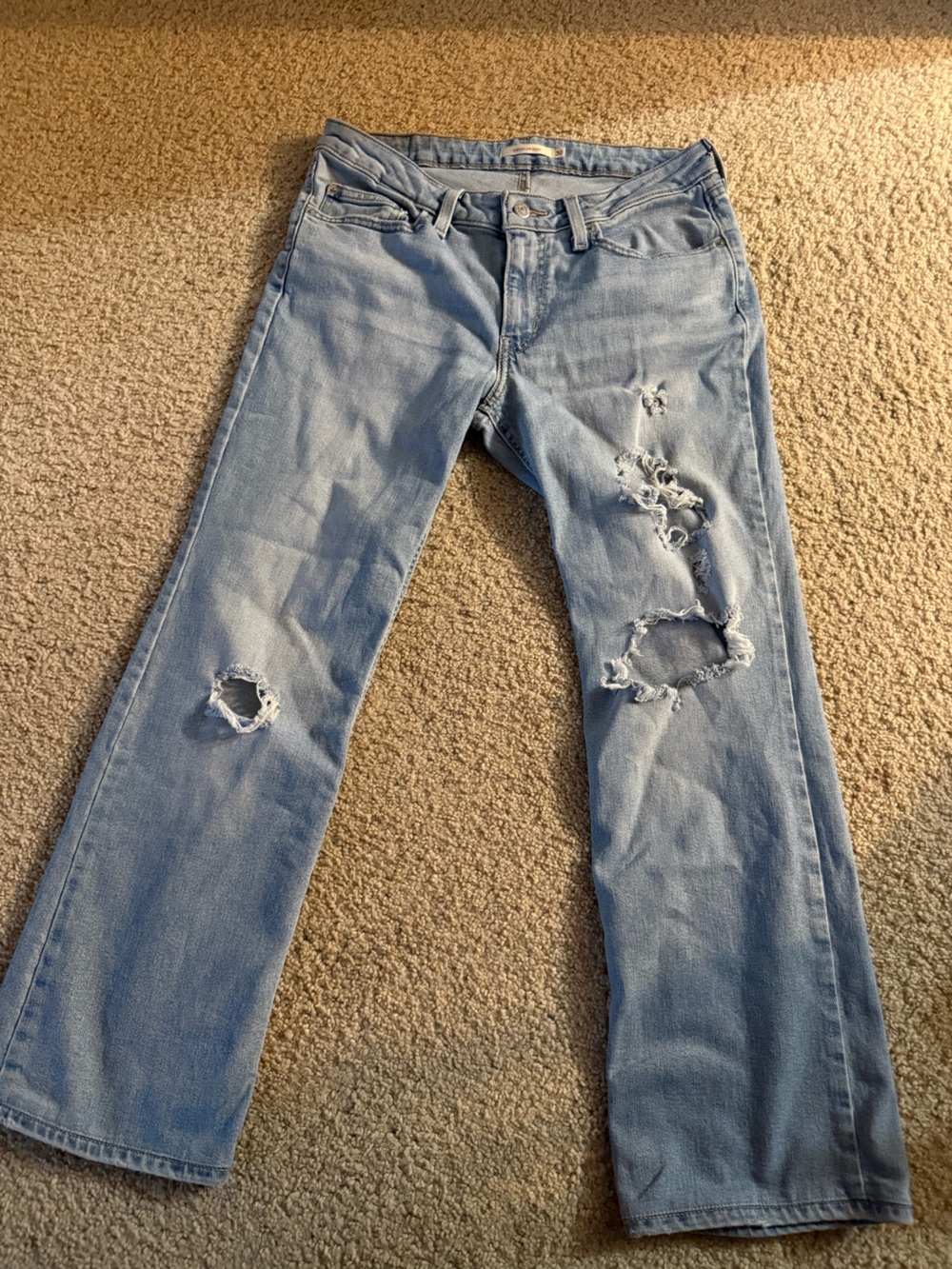 Light Blue Distressed Women's Jeans